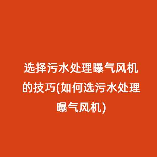 選擇污水處理曝氣風(fēng)機(jī)的技巧(如何選污水處理曝氣風(fēng)機(jī))