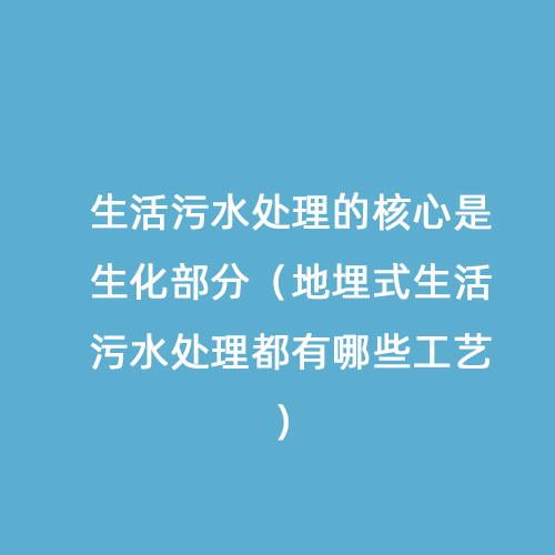 生活污水處理的核心是生化部分（地埋式生活污水處理都有哪些工藝）